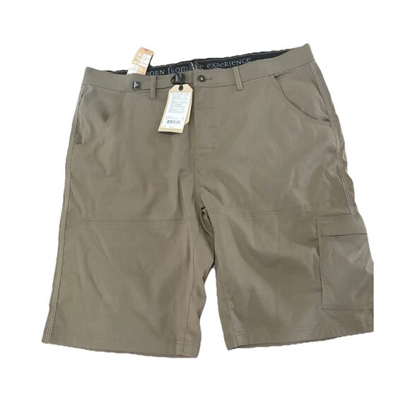 NEW Prana Stretch Zion Shorts Standard Fit Men 40 x 12" Mud Hiking Trail - Picture 1 of 7